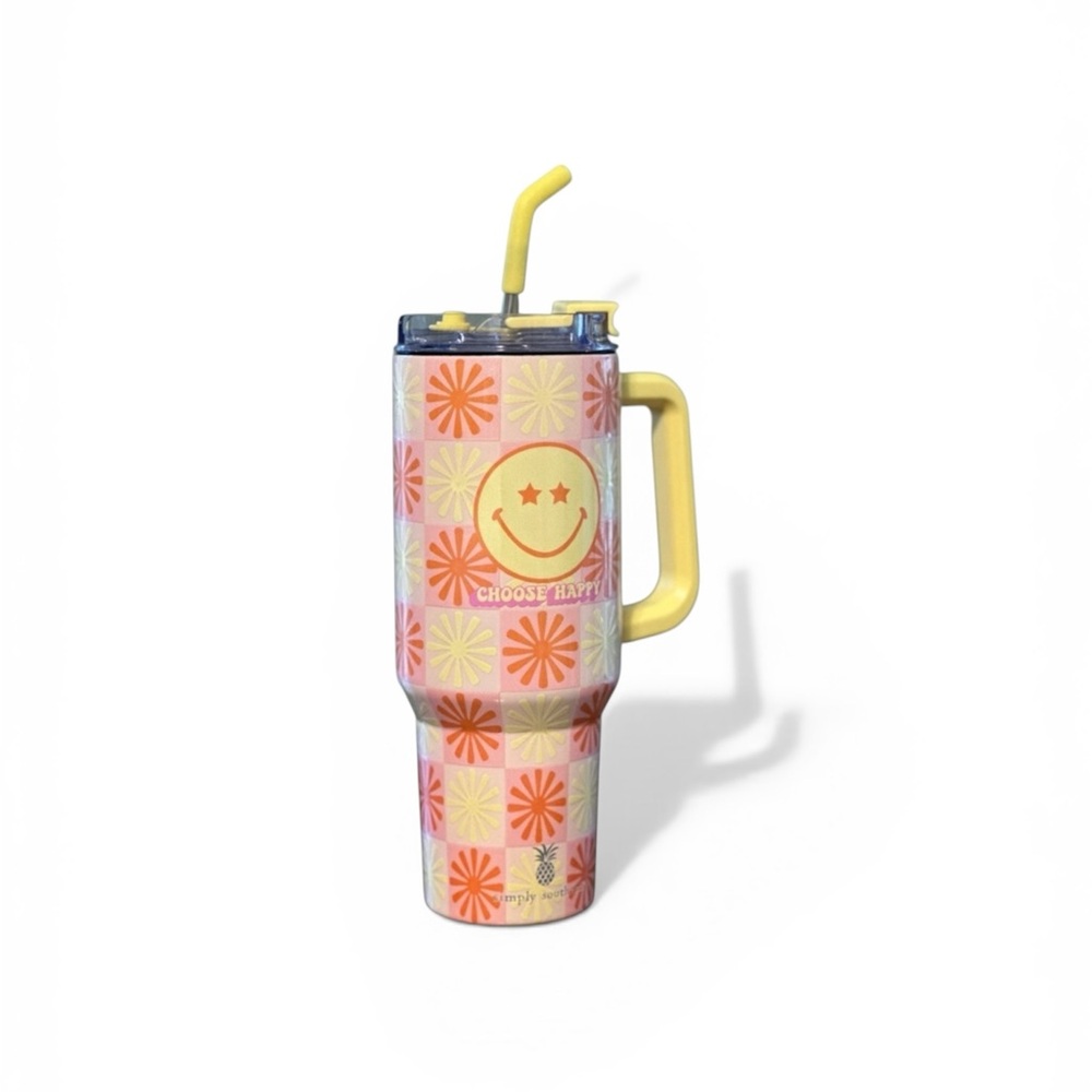 Simply Southern Pink and Yellow Floral Tumbler